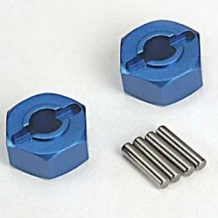 Traxxas Lightweight Blue-anodized Aluminum 12mm Hex Wheel Hubs (2) + Axle Pins (4)