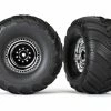 Traxxas Tires Wheels Assembled Glued (chrome Wheels Terra Groove Dual Profile Tires Foam Inserts) (nitro Rear/ Electric Front) (2)