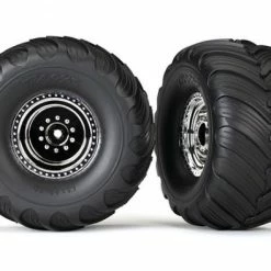 Traxxas Tires Wheels Assembled Glued (chrome Wheels Terra Groove Dual Profile Tires Foam Inserts) (nitro Rear/ Electric Front) (2)