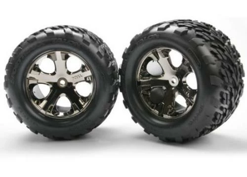 Traxxas Talon Tires All-Star Black Chrome Wheels Foam Inserts (assembled And Glued) (electric Rear) (2) (TSM Rated)