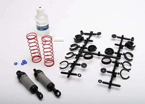 Traxxas Ultra Shocks (grey) (long) (complete W/ Spring Pre-load Spacers Springs) (2)
