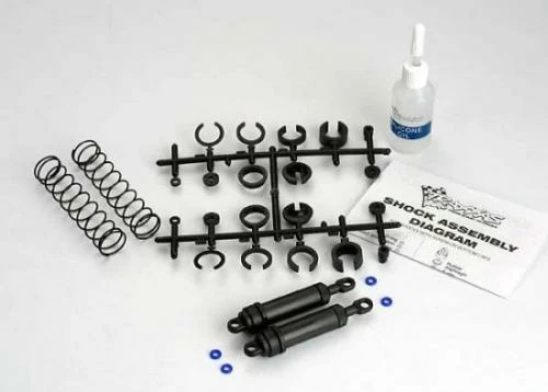 Traxxas Ultra Shocks (black) (xx-long) (complete W/ Spring Pre-load Spacers Springs) (rear) (2)