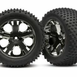 Traxxas Alias Tires All Star Black Chrome Wheels Foam Inserts (assembled And Glued) (rear) (2) (TSM Rated)
