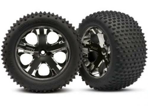 Traxxas Alias Tires All Star Black Chrome Wheels Foam Inserts (assembled And Glued) (rear) (2) (TSM Rated)