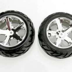 Traxxas Anaconda Tires All Star Chrome Wheels Assembled Glued (with Foam Inserts) (electric Rear) (1 Left 1 Right)