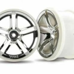 Traxxas Twin-Spoke 2.8 Wheels (chrome) (electric Rear) (2)