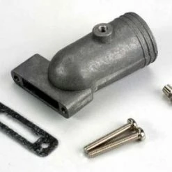 Traxxas Exhaust Header/ Header Gasket/ Pressure Fitting/ Fitting Gasket/ Header Screws (2)
