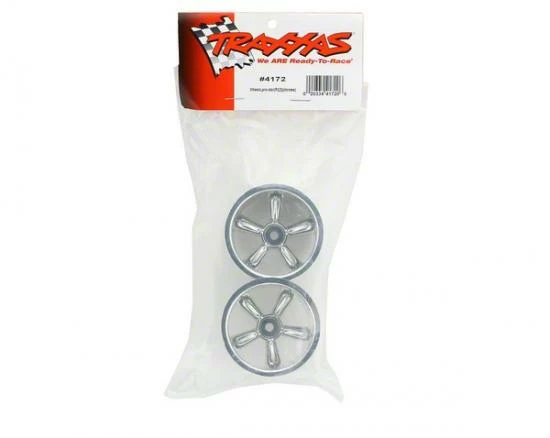 Traxxas Pro Star Chrome Wheels - 2.2 Inch Diameter - 12mm Hex Fit - Image 2