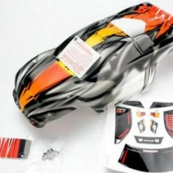 Traxxas Body Nitro Rustler ProGraphix (Replacement For The Painted Body. Graphics Are Painted Requires Paint Final Color Application.)/window Grill Lights Decal Sheet/ Wing And Aluminum Hardware