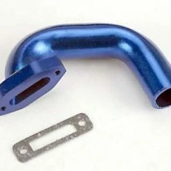 Traxxas Exhaust Header Perfect-Fit For N. 4-Tec N. Rustler/Sport (blue-anodized Aluminum)/header Gasket (for Side Exhaust Engines Only)