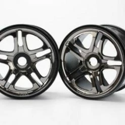 Traxxas SS (split Spoke) 3.8 Wheels (black Chrome) (2) (use With 17mm Splined Wheel Hubs Nuts Part 5353X) (fits Revo/Maxx Series)