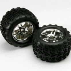 Traxxas Talon Tyres Pre Mounted On 17mm Hex Chrome Wheels (2)