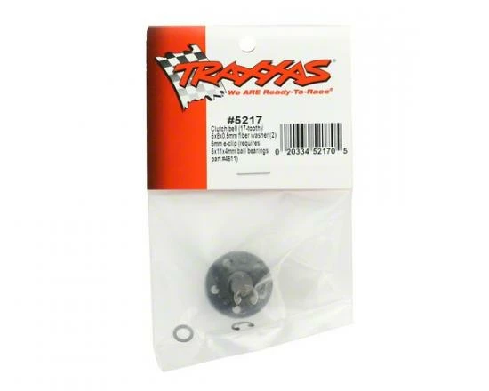 Traxxas Clutch Bell (17-tooth)/5x8x0.5mm Fiber Washer (2)/ 5mm E-clip (requires 5x11x4mm Ball Bearings Part 4611) (1.0 Metric Pitch) - Image 2