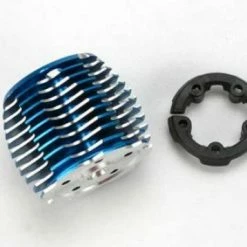 Traxxas Cooling Head PowerTune (machined Aluminum Blue-anodized) (TRX 2.5 And 2.5R)/ Head Protector (plastic)
