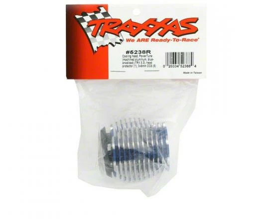 Traxxas Cooling Head PowerTune (machined Aluminum Blue-anodized) (TRX 3.3) Head Protector (1) 3x6mm CCS (5) - Image 2