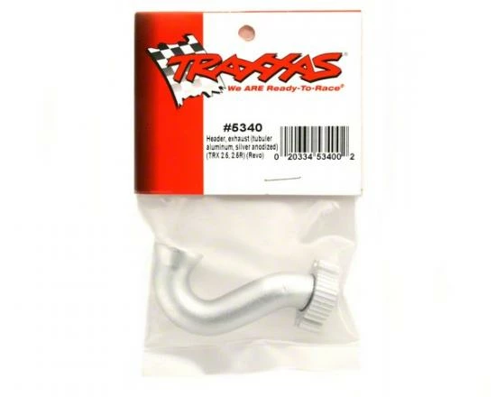 Traxxas Revo Exhaust Header / Manifold (tubular Aluminum Silver-anodized) (TRX 2.5 2.5R) - Image 2