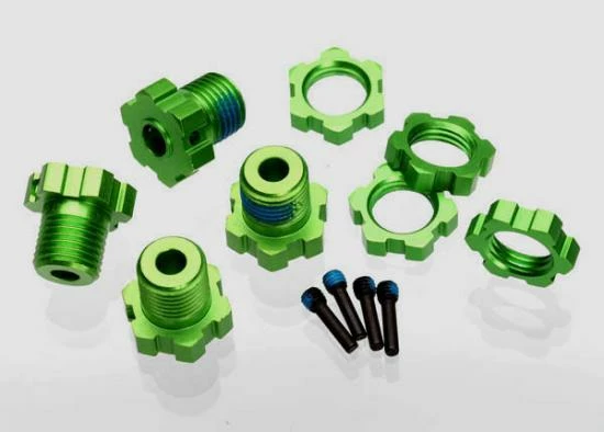 Traxxas Green-anodized Aluminum 17mm Splined Wheel Hubs And Hex Nuts