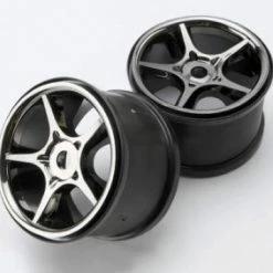 Traxxas Gemini 3.8 Wheels (black Chrome) (2) (use With 17mm Splined Wheel Hubs Nuts Part 5353X)