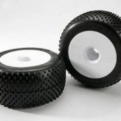 Traxxas Response Pro Tyres - Pre Glued On 3.8 White Dish Wheels - 17mm Traxxas Splined Fitting - Pair