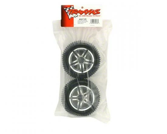 Traxxas Alias Tires Twin-Spoke Chrome Wheels Foam Inserts (assembled And Glued) (nitro Rear) (2) - Image 2