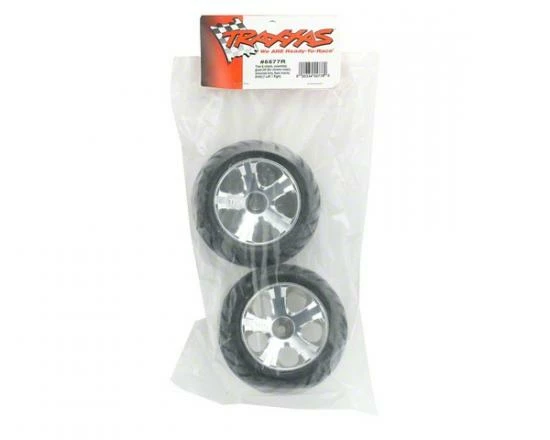 Traxxas Anaconda Tyres Pre Glued On All Star Chrome Wheels - Bearing Fit - Image 2