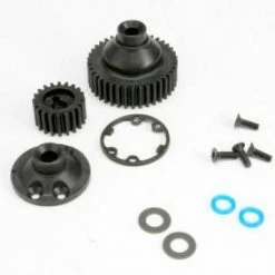 Traxxas Gears Differential 38-T (1)/ Differential Drive Gear 20-T/ Side Cover Plate (1)/ Gasket (1)/ Output Gear Seals (x-ring) (2)/ 2.5x8mmCCS (4)/ 5x10x.5mmTW (2)