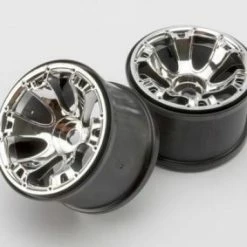Traxxas Wheels Geode 3.8 (chrome) (2) (use With 17mm Splined Wheel Hubs Nuts Part 5353X Beadlock-style Sidewall Protectors Part 5665 5666 5667)
