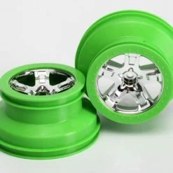 Traxxas Wheels SCT Chrome Green Beadlock Style Dual Profile (2.2 Outer 3.0 Inner) (2) (2WD Front Only)