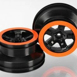 Traxxas Wheels SCT Black Orange Beadlock Style Dual Profile (2.2 Outer 3.0 Inner) (2WD Front) (2)