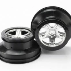 Traxxas Short Course Chrome SCT Wheels - Black Beadlock - 12mm Hex (2)