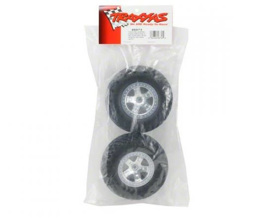 Traxxas SCT Short Course Tyres On SCT Chrome/Chrome Wheels - 12mm Hex (2) - Image 2