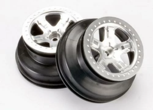 Traxxas Short Course Chrome SCT Wheels - Chrome Beadlock - 12mm Hex (2) (2WD Front)