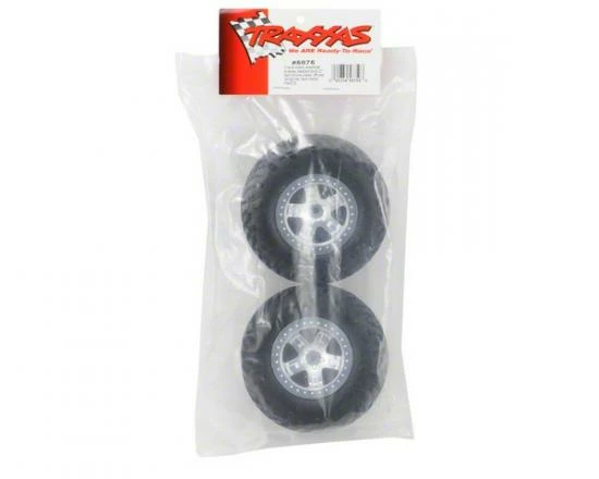 Traxxas SCT Short Course Tyres On SCT Chrome/Chrome Wheels - 12mm Hex (2) (2WD Front) - Image 2
