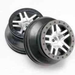 Traxxas Short Course Chrome SS Wheels - Black Beadlock - 12mm Hex (2) (2WD Front)