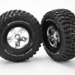 Traxxas BF Goodrich Short Course Tyres On SCT Chrome/Black Wheels - 12mm Hex (2)