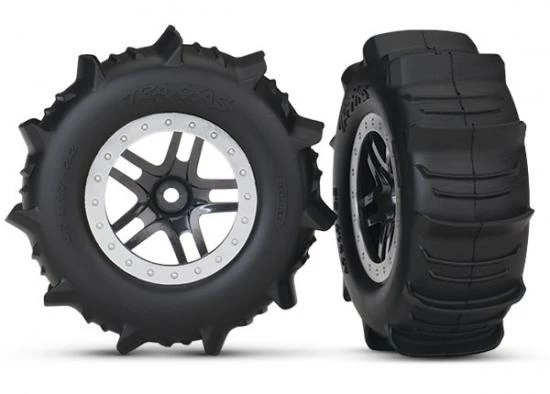 Traxxas Paddle Tyres Assembled On Short Course Wheels - 4WD Front Or Rear - 2WD Rear - 1 Pair