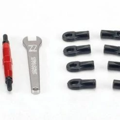 Traxxas 7075-T6 Red-anodized Aluminum TUBES Toe Links Slayer (74mm Fits Front Or Rear) (2)/ Rod Ends Rear (4)/ Rod Ends Front (4)/ Wrench (1)