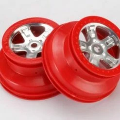 Traxxas SCT Short Course 2.2/3.0 Chrome Wheels - Red Beadlock - 14mm Hex (2)