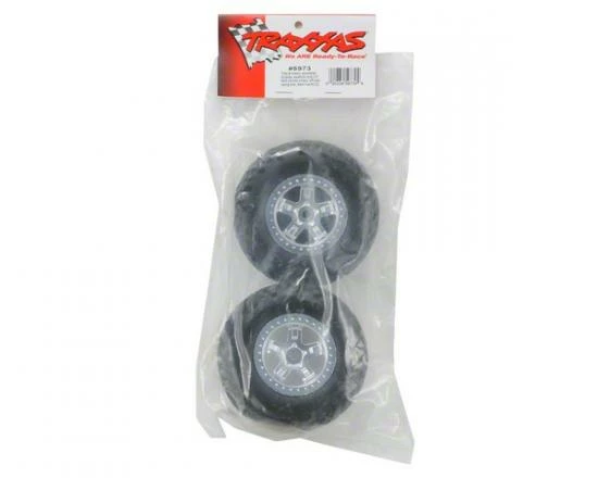 Traxxas SCT Tyres Mounted On SCT Chome/Chrome Beadlock Wheels - 14mm Hex (2) - Image 2