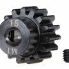 Traxxas Hardened Machined Pinion Gear - 15T - 1 Mod Pitch - 5mm Bore (Compatible With Steel Spurs)