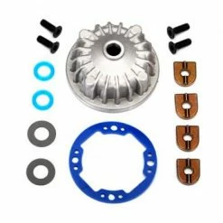 Traxxas Housing Center Differential (aluminum)/ X-ring Gaskets (2)/ Ring Gear Gasket/ Bushings (2)/ 5x10x0.5mm PTFE-coated Washers (2)/ 2.5x8 CCS (4)