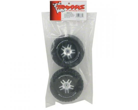 Traxxas BF Goodrich Short Course Tyres On SS Chrome/Black Wheels - Image 2