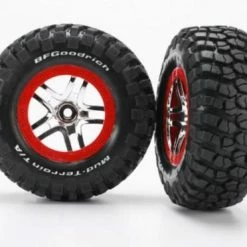 Traxxas BF Goodrich Soft Short Course Tyres On SS Chrome/Red Wheels