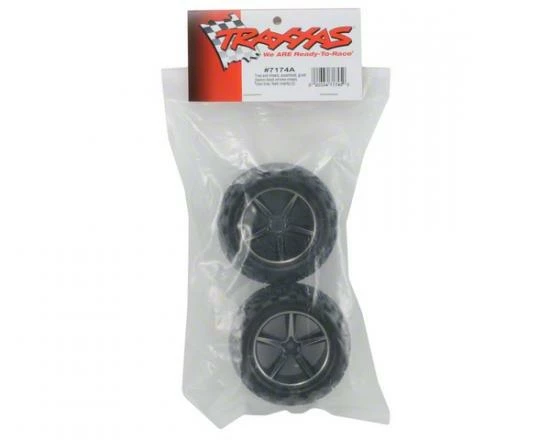 Traxxas Tires And Wheels Assembled Glued (Gemini Black Chrome Wheels Talon Tires Foam Inserts) (2) - Image 2