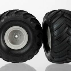 Traxxas Tires Wheels Assembled (grey Wheels (dual Profile 1.5 Outer And 2.2 Inner) Dual Profile Tires) (2)