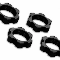 Traxxas Wheel Nuts Splined 17mm Serrated (black-anodized) (4)