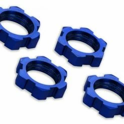Traxxas X-MAXX Wheel Nuts Splined 17mm Serrated (blue-anodized) (4)