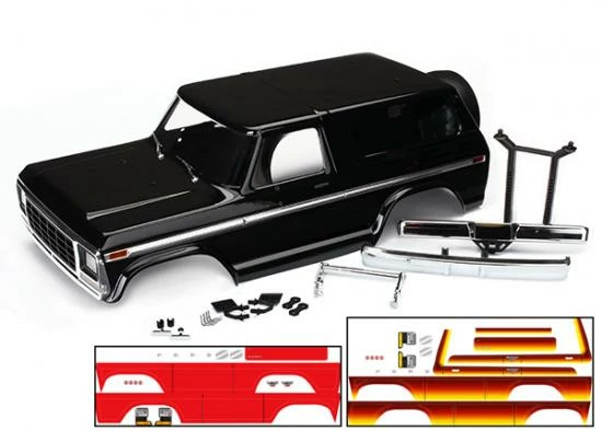 Traxxas Ford Bronco Pre Painted Black Complete Bodyshell (312mm Wheelbase)