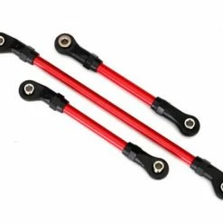 Traxxas Steering Link 5x117mm (1)/ Draglink 5x60mm (1)/ Panhard Link 5x63mm (red Powder Coated Steel) (assembled With Hollow Balls) (for Use With 8140R TRX-4 Long Arm Lift Kit)