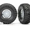 Traxxas Tires And Wheels Assembled Glued (1.9 Chrome Wheels Canyon Trail 1.9 Tires) (2)/ Center Caps (2)/ Decal Sheet (requires 8255A Extended Stub Axle)